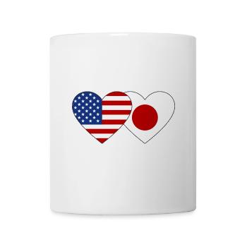 USA Japan Flag Heart - Mug - white - Front