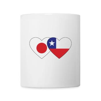 Japan Chile Flagge Herz - Tasse - Weiß - Vorne