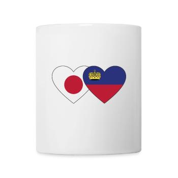 Japan Liechtenstein Flagge Herz - Tasse - Weiß - Vorne