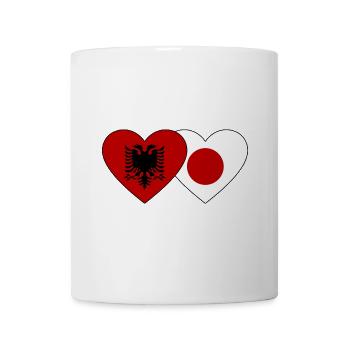 Albania Japan Flag Heart - Mug - white - Front