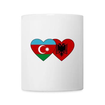 Azerbaïdjan Albanie Drapeau Coeur - Mug blanc - blanc - Devant