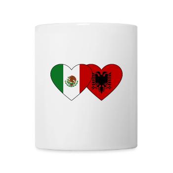 Mexico Albania Flag Heart - Mug - white - Front