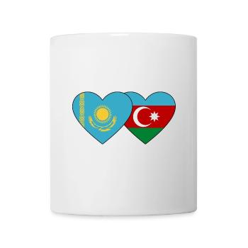 Kazakhstan Azerbaïdjan Drapeau Coeur - Mug blanc - blanc - Devant