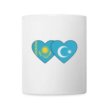 Kazakhstan Drapeau Ouïghour Cœur - Mug blanc - blanc - Devant