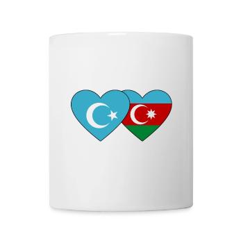 Ouïghours Turkestan oriental Azerbaïdjan Drapeau Cœur - Mug blanc - blanc - Devant