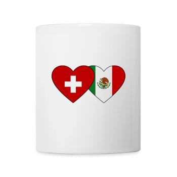Switzerland Mexico Flag Heart - Mug - white - Front