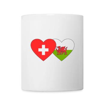 Switzerland Wales Flag Heart - Mug - white - Front