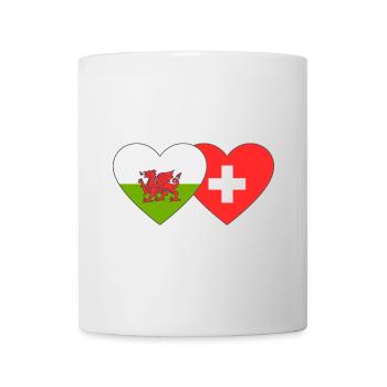 Switzerland Wales Flag Heart - Mug - white - Front