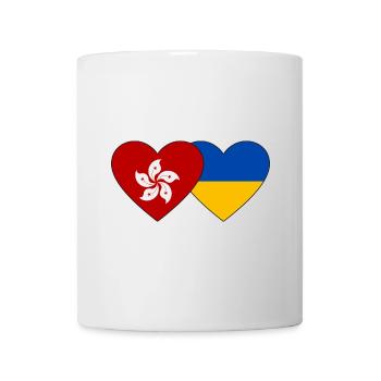 Cœur de drapeau de l’Ukraine de Hong Kong - Mug blanc - blanc - Devant