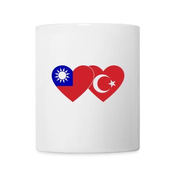 Taïwan Türkiye drapeau coeur - Mug blanc - blanc - Devant