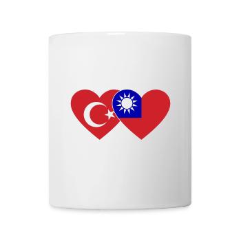 Türkiye Taiwan Flag Heart - Mug blanc - blanc - Devant