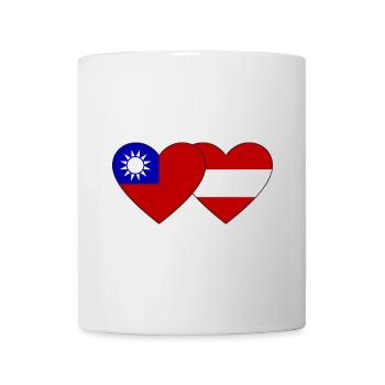 Taiwan Austria Flag Heart - Mug - white - Front