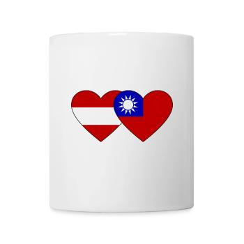 Austria Taiwan Flag Heart - Mug - white - Front