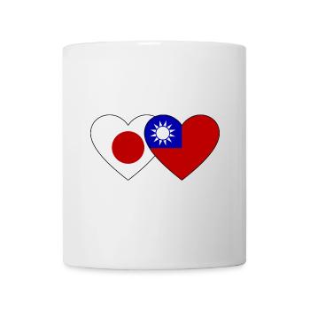 Japon Cœur de drapeau de Taïwan - Mug blanc - blanc - Devant