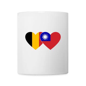 Belgique Drapeau de Taïwan Coeur - Mug blanc - blanc - Devant