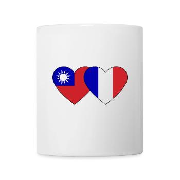 Taiwan France Flag Heart - Mug blanc - blanc - Devant