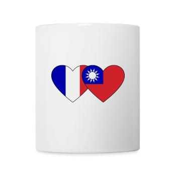 Cœur de drapeau de Taïwan - Mug blanc - blanc - Devant