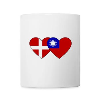 Denmark Taiwan Flag Heart - Mug - white - Front