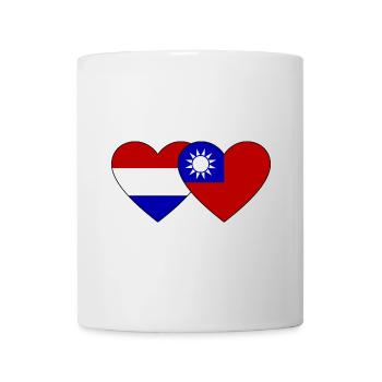 Cœur de drapeau de Taïwan - Mug blanc - blanc - Devant