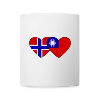 Norway Taiwan Flag Heart - Mug - white - Front