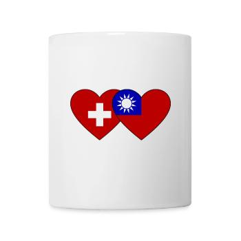 Switzerland Taiwan Flag Heart - Mug - white - Front