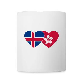 Iceland Hong Kong Flag Heart - Mug - white - Front