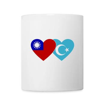 Cœur du drapeau ouïghour de Taïwan - Mug blanc - blanc - Devant