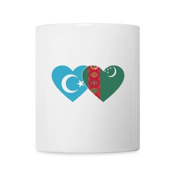 Uiguren Turkmenistan Flagge Herz - Tasse - Weiß - Vorne