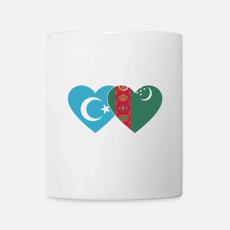 Cœur de drapeau ouïghour du Turkménistan - Mug blanc - blanc