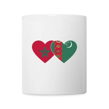 Marokko Turkmenistan Flagge Herz - Tasse - Weiß - Vorne