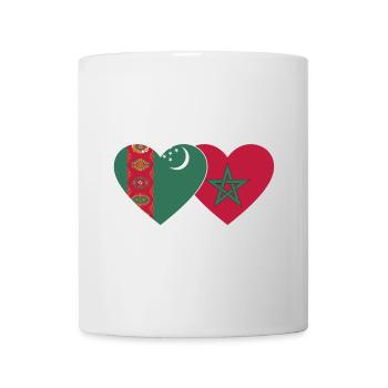 Turkmenistan Uiguren Flagge Herz - Tasse - Weiß - Vorne
