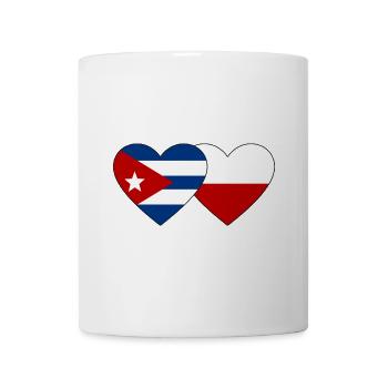 Kuba Polen Flagge Herz - Tasse - Weiß - Vorne