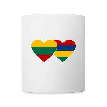 Litauen Mauritius Flagge Herz - Tasse - Weiß - Vorne