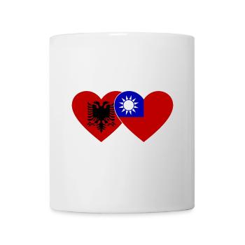 AlbanienTaiwan Flagge Herz - Tasse - Weiß - Vorne