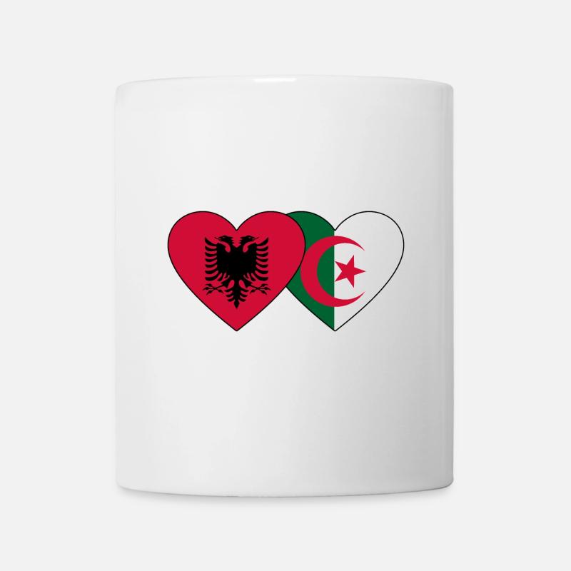 Albanie Algérie Drapeau Coeur - Mug blanc - blanc