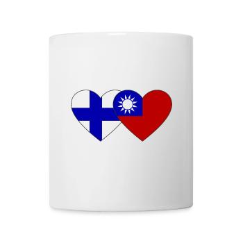Finland Taiwan Flag Heart - Mug - white - Front