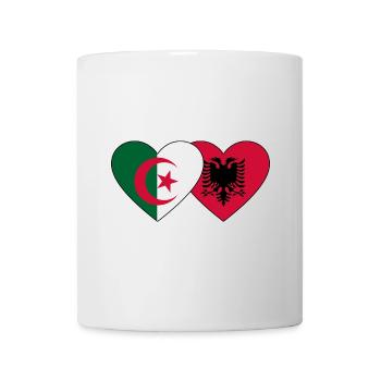 Algeria Albania Flag Heart - Mug - white - Front