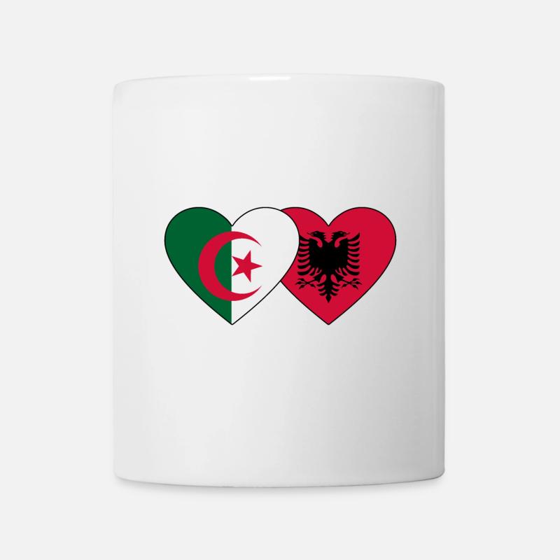Algérie Albanie Drapeau Coeur - Mug blanc - blanc