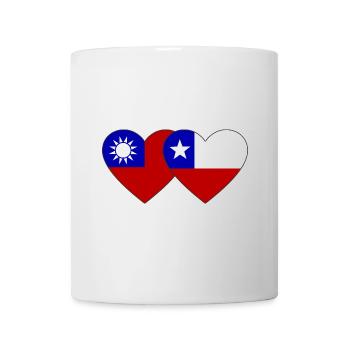 Taiwan Chile Flagge Herz - Tasse - Weiß - Vorne
