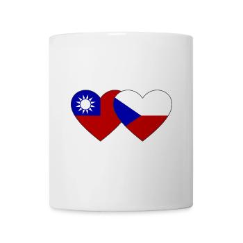 Taiwan Tschechien Flagge Herz - Tasse - Weiß - Vorne