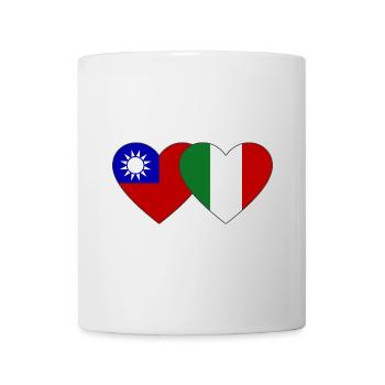 Taiwan Italy Flag Heart - Mug - white - Front