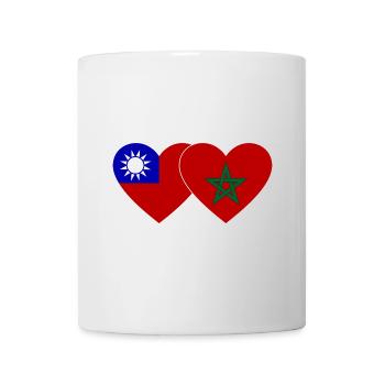 Taiwan Marokko Flagge Herz - Tasse - Weiß - Vorne