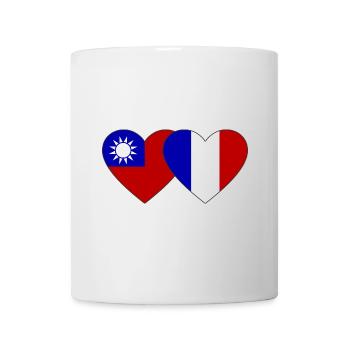 Taiwan France Flag Heart - Mug blanc - blanc - Devant