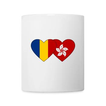 Romania Hong Kong Flag Heart - Mug - white - Front