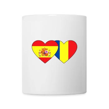Spain Romania Flag Heart - Mug - white - Front