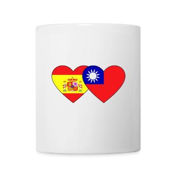 Spain Taiwan Flag Heart - Mug - white - Front