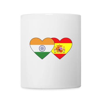 India Spain Flag Heart - Mug - white - Front