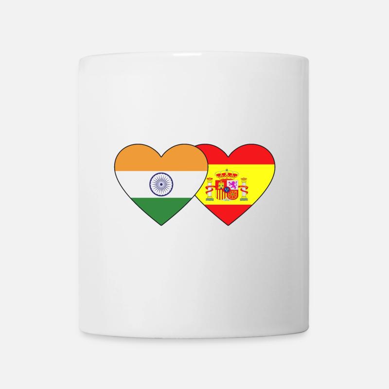 Inde Espagne Flag Heart - Mug blanc - blanc