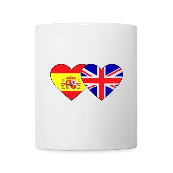 Spanien England Flagge Herz - Tasse - Weiß - Vorne