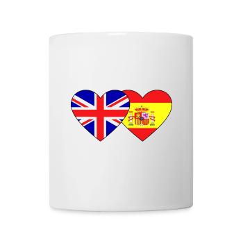 England Spain Flag Heart - Mug - white - Front